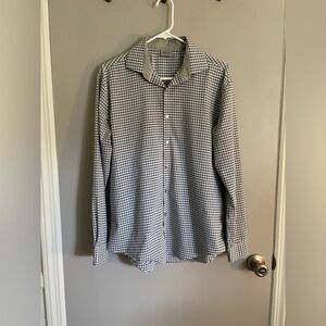 Kenneth Cole Reaction Men's Gingham Button Down Shirt - Grey and Green